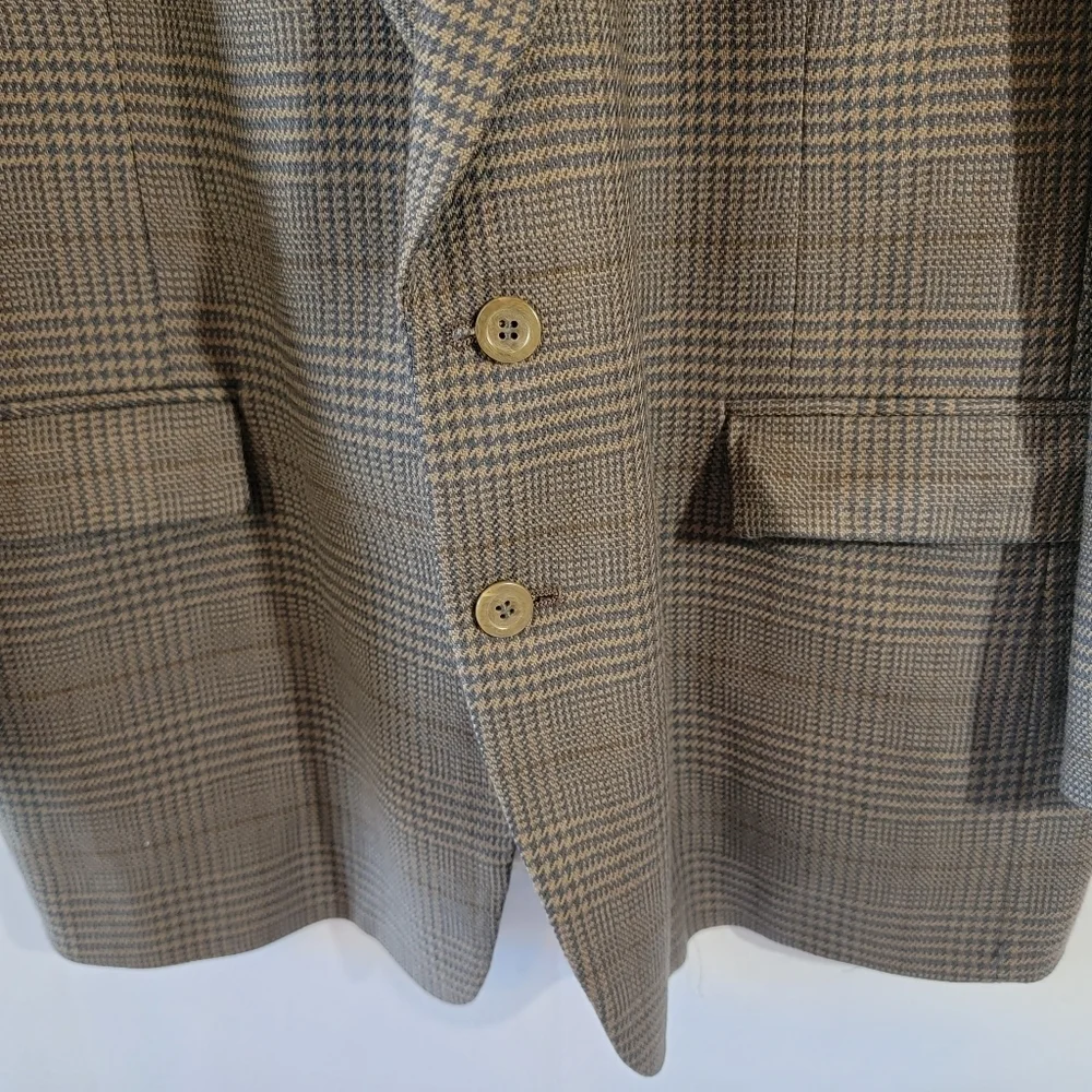 NINO CERRUTI Rue Royale Men's  Houndstooth Wool  Blazer Suit Size 44R Business